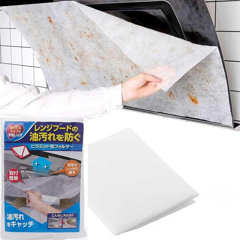 LBGWOEC 12PCS Disposable range Hood Filters Sheets,Nonwoven oil filter paper,hood filters for kitchen,Flame retardant high temperature filter fabric (43 * 45CM) - Image 1